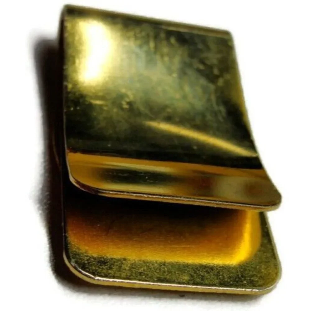 Gutenberg Press Gold Tone Money Clip Wallet Credit Card Cash ID Holder